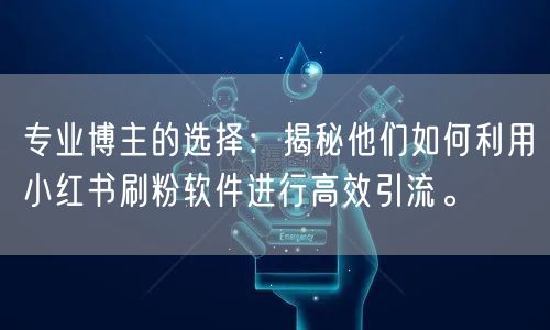 专业博主的选择:揭秘他们如何利用小红书刷粉软件进行高效引流。