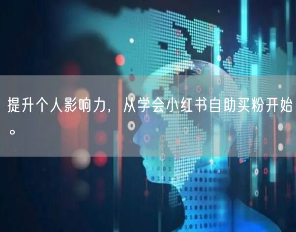 提升个人影响力，从学会小红书自助买粉开始。